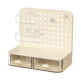 桌面洞洞板收纳盒抽屉式学生书桌置物架办公室工位文件文具收纳架