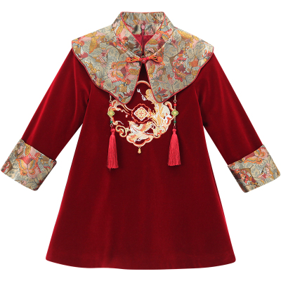含云肩/红色加绒汉服拜年服