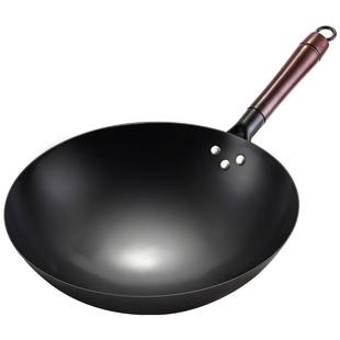 苏美冠章丘炒菜锅传统铁锅炒锅手工老式无涂层家用不粘锅燃气适用