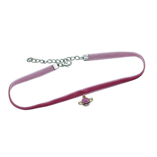 幸运行星!原创 宇宙紫珠光闪星球丝绒chocker项圈choker复古蓝绿