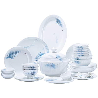 釉下彩骨瓷餐具轻奢风