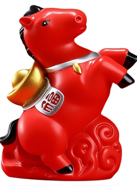 马年生肖小摆件马上有钱装饰品