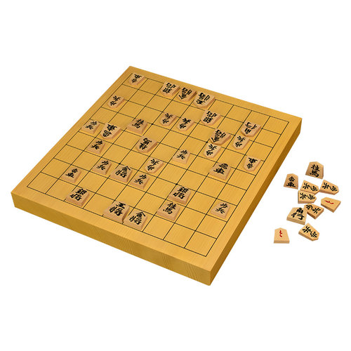日本原装进口新榧木将棋棋盘套装成人日本将棋5cm厚实木棋盘驹台