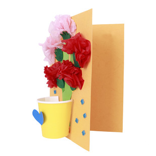 教师节手工diy盆栽花束贺卡儿童创意粘贴制作送礼物幼儿园材料包