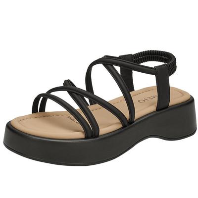 戈美其沙滩厚底仙女风配裙子凉鞋