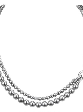 施家双层叠戴珍珠项链