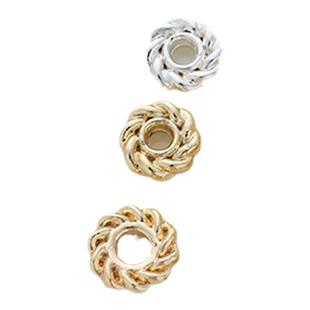 14k包金保色风火轮麻花隔片隔珠螺纹6mm垫片diy手工串珠散珠配件