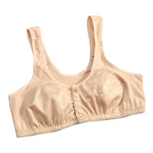 大码纯棉前扣文胸无钢圈单层薄款无胸垫喜爱妈妈内衣夏季胸罩