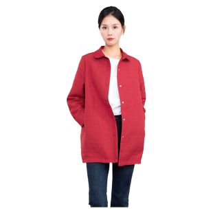 科尚春装新款时尚千鸟格外套小个子中长款防风开衫纯色百搭上衣女