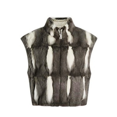 轻奢北美灰松鼠皮草马甲女短款