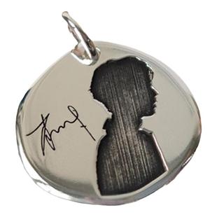 定制剪影照片图案刻字项链肖战王一博朱一龙周杰伦生日520礼物 银