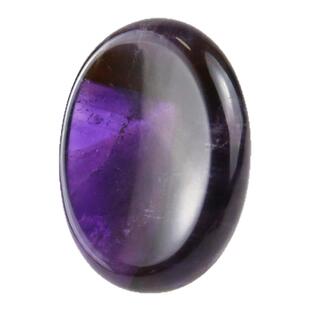 椭圆掌心石解压冥想天然紫水晶拇指石手握盘玩手把件忘忧石石头