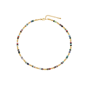 桑蕾复古碎片串珠项链女时尚小众设计2025春夏新款