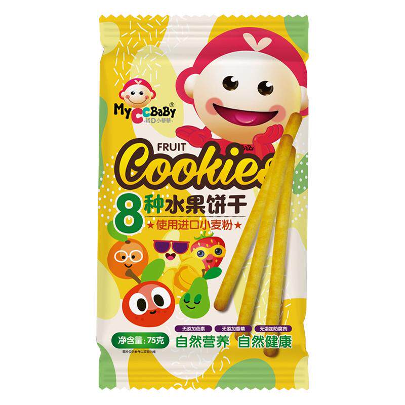我D小蔡蔡8种水果蔬菜坚果饼干儿童零食棒饼干营养出游独立小包装