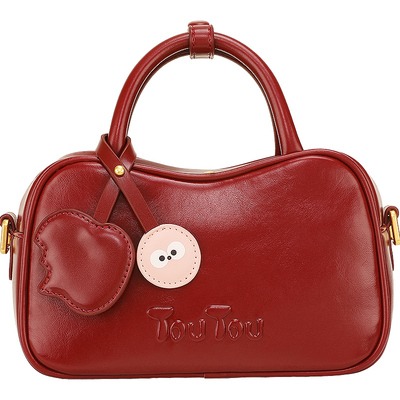 TOUTOU原创苹果派波士顿保龄球包包女小众上班通勤单肩手提斜挎包