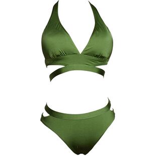 VALTOS泳衣女分体纯欲深V性感三点挂脖比基尼小胸聚拢度假泡温泉
