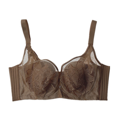 进口刺绣复古风超薄水晶杯内衣