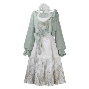 连衣裙女春秋穿搭国风汉元素中长款日常套装减龄显瘦新中式公主裙