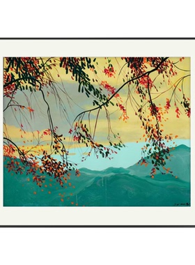 姜维正品版画霜叶红与二月花