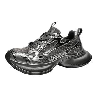 金利来增高底老爹鞋女春秋女鞋时尚潮流烫钻拼接厚底休闲运动鞋子