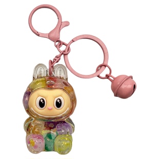 亚克力夜光泡珠拉布布挂件流沙可爱labubu彩虹糖包挂件礼品钥匙链