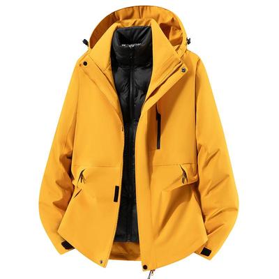 稻草人向日葵羽绒冲锋衣女2025新款秋冬户外防风防水徒步登山服男