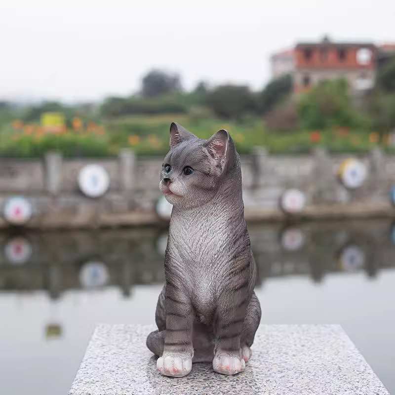 户外花园庭院装饰摆件仿真小猫园艺布置阳台动物雕塑树脂