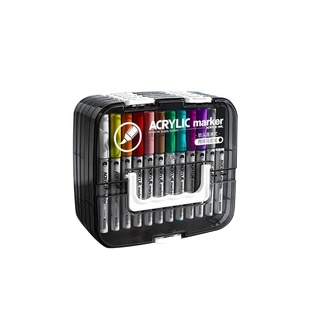 晨光直液式丙烯马克笔软头水彩笔美术专用彩色笔无毒可水洗丙烯笔小学生强覆盖可叠色画画专业级48色24色