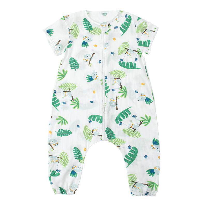 超薄夏季纱布分腿睡袋儿童短袖