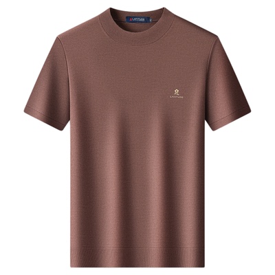 桑蚕丝梦特娇圆领男士短袖T恤