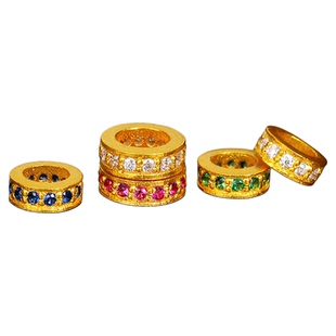 老克勒古法黄金手链镶嵌莫桑跑环直切算盘隔片配件足金999送礼女