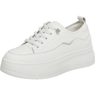 天美意百搭厚底增高小白鞋运动板鞋女休闲鞋子春季新款BK641AM5