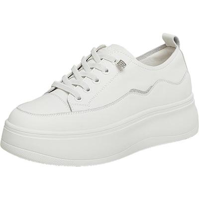 天美意百搭厚底增高小白鞋运动板鞋女休闲鞋子春季新款BK641AM5