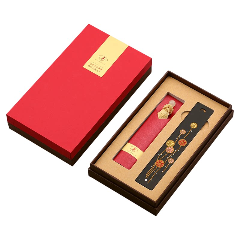 彩绘黑檀木书签创意简约文艺学生用精美小礼品复古典中国风红木质手工diy古风故宫文创女生生日礼物定制刻字
