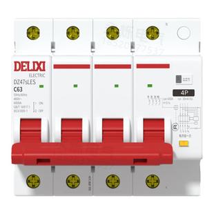 德力西DZ47sLES小型家用空开带漏电保护断路器63A总闸漏电开关c32