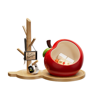 新年苹果钥匙收纳玄关摆件现代轻奢马年客厅装饰乔迁礼物置物架