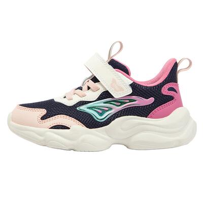 特步童鞋秋季新款儿童运动跑步鞋女童防滑耐磨幼小童魔术贴休闲鞋