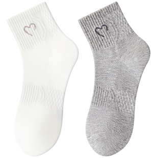 袜子女款中筒春夏季薄款网眼防臭2026新款爆款女童大童白色初中生