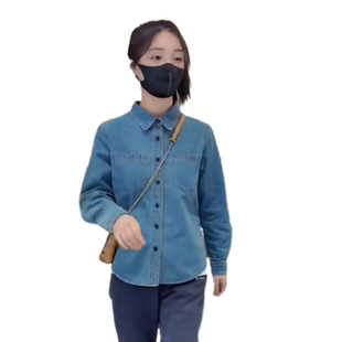 短款牛仔衬衫女2025秋装新款休闲小个子显瘦显高时尚百搭薄款外套