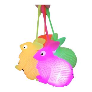 儿童玩具夜光动物小兔子捏捏乐发光毛毛球解压神器夜市摆摊小商品