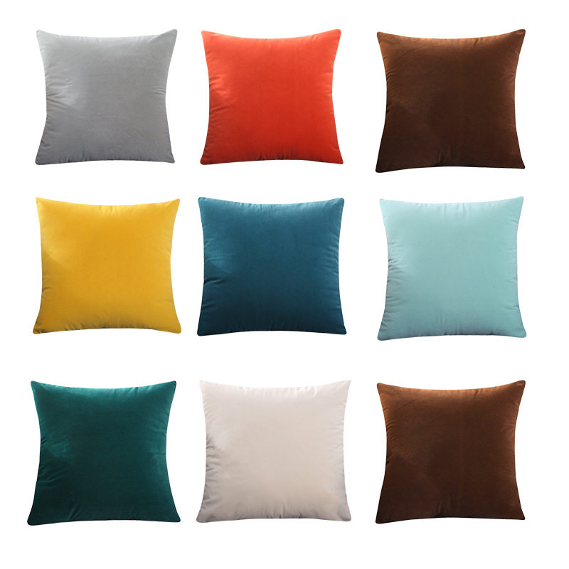 ins velvet solid color pillow jacket sofa pillowcase cover