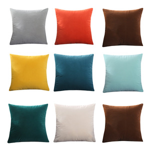 ins velvet solid color pillow jacket sofa pillowcase cover