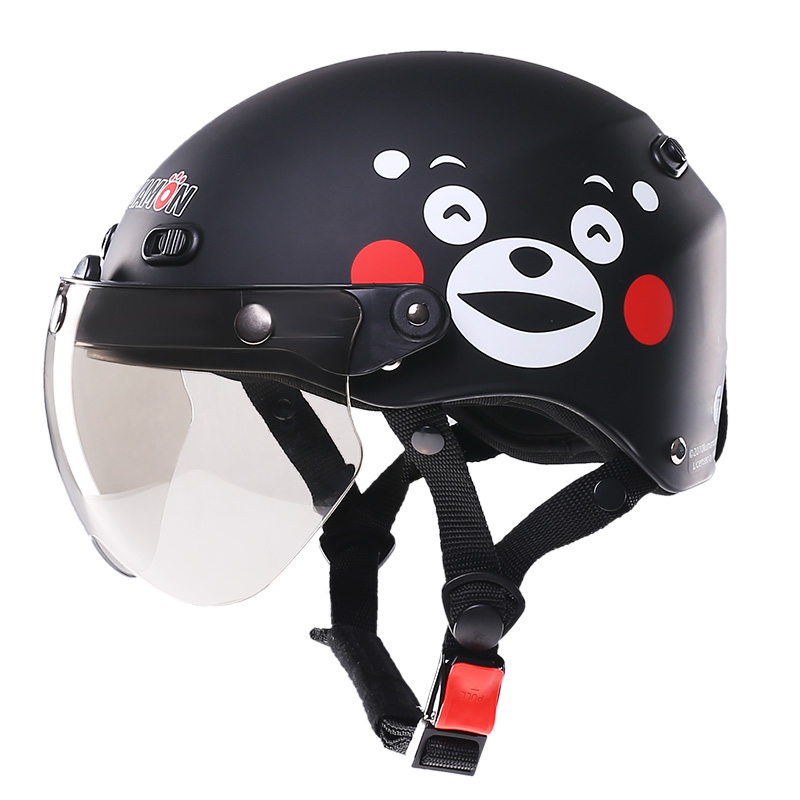 VAR新国标3C认证熊本熊电动摩托车头盔男夏季防晒女士可爱安全帽