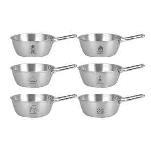 HIKEMAN户外露营餐具便携304不锈钢碗杯套装防烫野餐烧烤旅行炊具