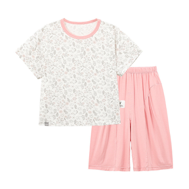 LK女童桑蚕丝家居服春夏睡衣套装
