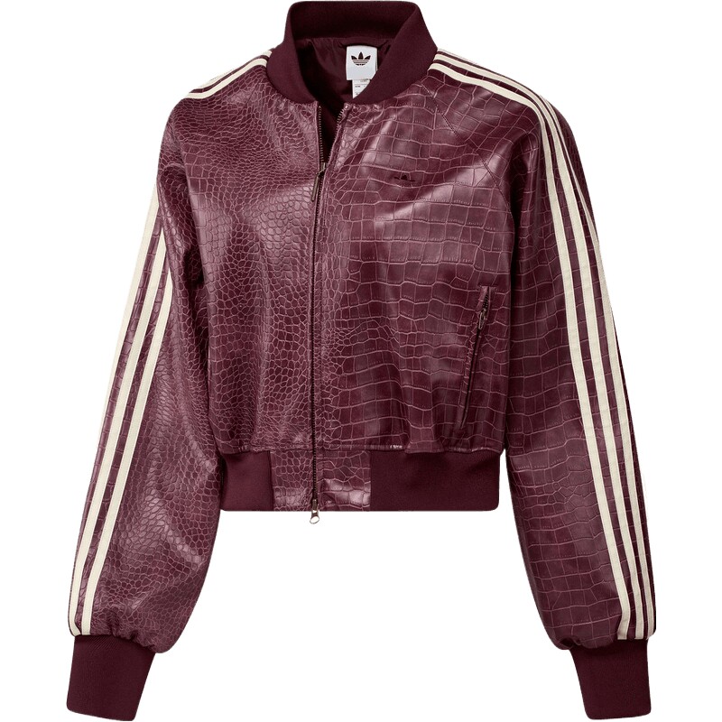 adidas阿迪达斯三叶草女子运动休闲宽松仿皮夹克外套KD8792