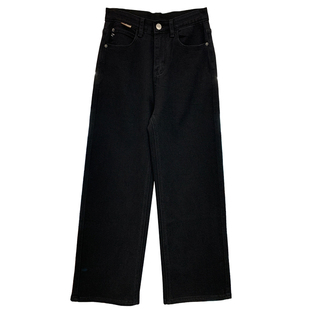 修腿神裤四面弹直筒牛仔裤女秋冬加绒高腰显瘦九分小个子烟管裤