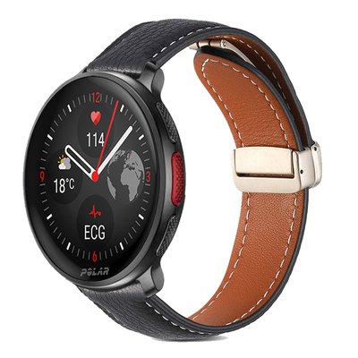 Polar博能折叠扣磁吸牛皮手表带