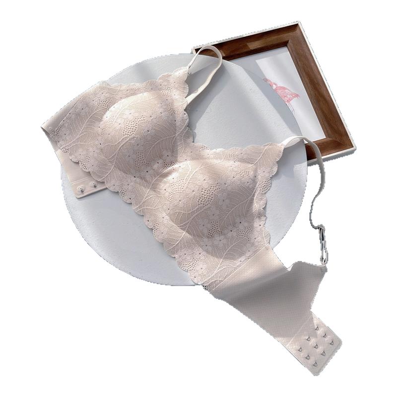 胶原蛋白蕾丝乳胶内衣无痕小胸聚拢运动舒适透气美背背扣日系文胸