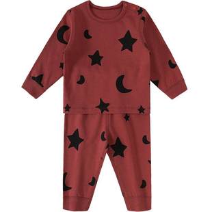 宝宝秋衣秋裤秋冬纯棉红色新年服家居服女童男童睡衣儿童内衣套装